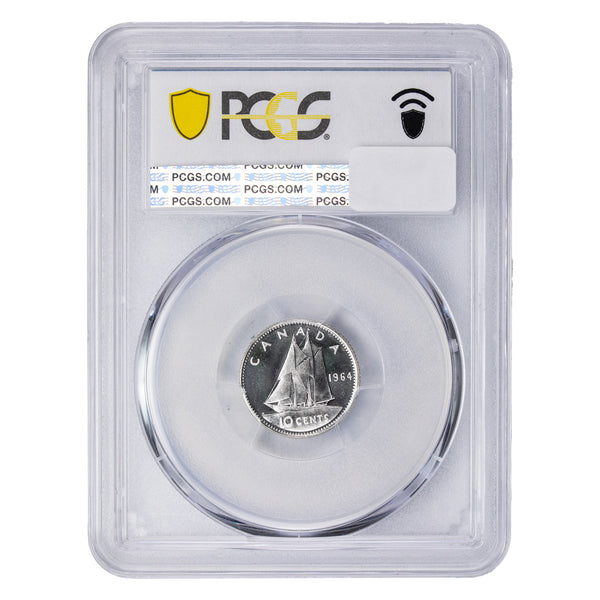 Canada 1964 10 Cents Dime Silver Coin - PCGS PL-68 Cameo - The