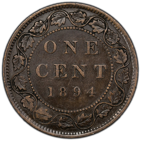 Canada 1894 1 Large Cent Coin - F/VF