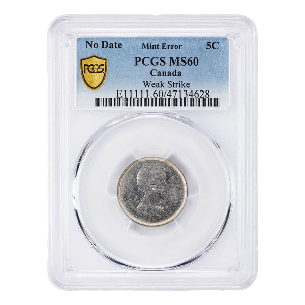 Canada N.D. (1965-81) 5 Cents Nickel Coin - PCGS MS-60 - Mint