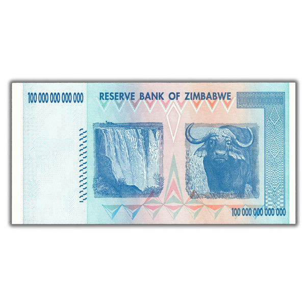 Zimbabwe 100 Trillion Dollar Banknote – Series AA/2008, P-91, Circulated, PASSCO Verified
