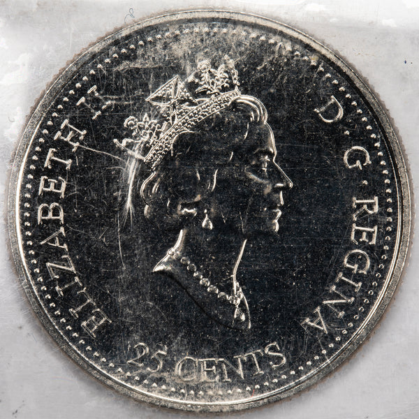 Canada 2000 Millennium Mule 25 Cents Quarter Coin - ICCS MS-63