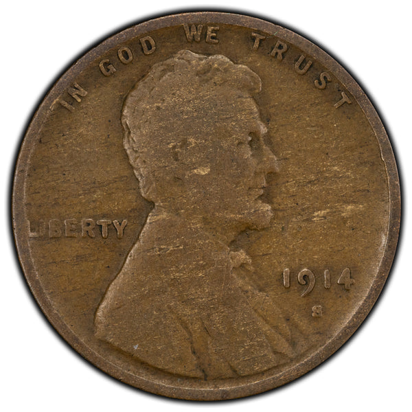 United States 1914-S 1 Cent Lincoln Wheat Penny Coin - The Toronto Coin Shop