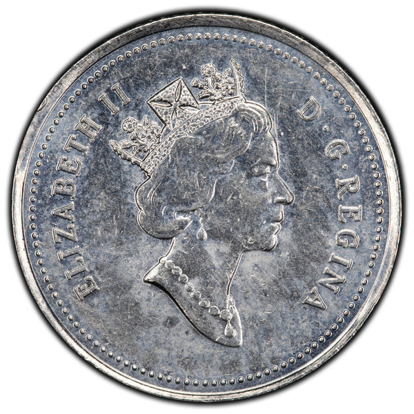 Canada 1993 10 Cents Dime Coin - Clipped Planchet Error - The