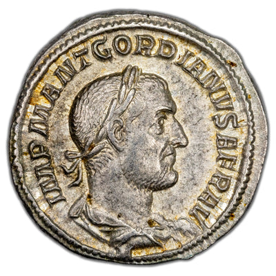 SOLD Ancient Rome AD 238 Gordian I Africanus AR Denarius Coin RIC #1 RSC #2 2.74g 19mm