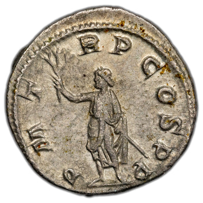 SOLD Ancient Rome AD 238 Gordian I Africanus AR Denarius Coin RIC #1 RSC #2 2.74g 19mm