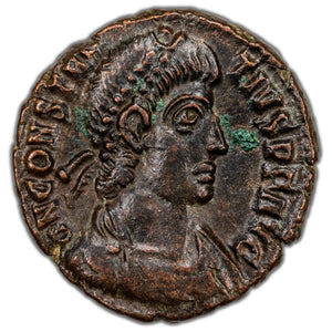 SOLD Ancient Rome AD 348-50 Constantius II AE 1/2 Centenionalis Coin RIC #381 2.29g