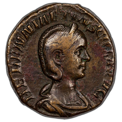 Ancient Rome AD 250 Hernia Estruscilla AE Sestertius Coin RIC #136b 14.60g 28mm