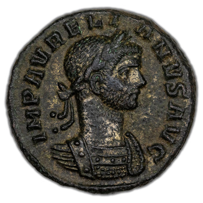 Ancient Rome AD 273-4 Aurelian AE Denarius Coin RIC #73B 2.74g 18mm