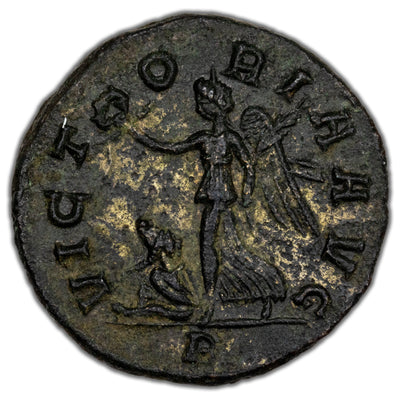 Ancient Rome AD 273-4 Aurelian AE Denarius Coin RIC #73B 2.74g 18mm