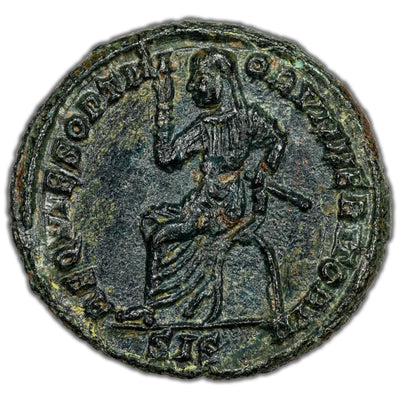 Ancient Rome AD 317-8 Divus Claudius II AE 1/2 Follis Coin RIC #43 1.66g 15mm