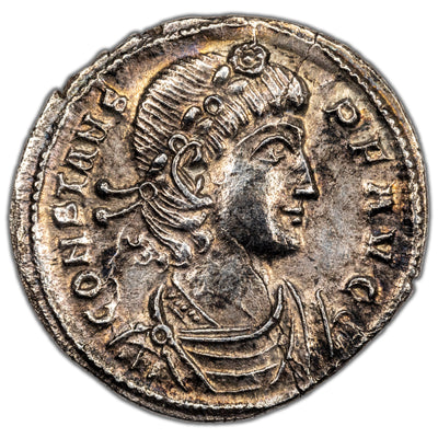 Ancient Rome AD 340-50 Constans I AR Siliqua Coin RIC #96 3.10g