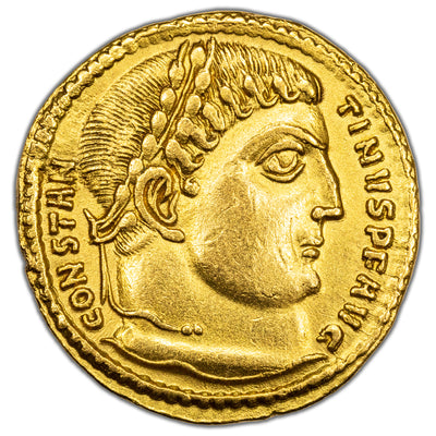 SOLD Ancient Rome AD 317 Constantine I AV Solidus Gold Coin RIC #18 4.43g 19mm