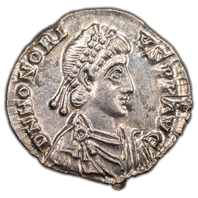 Ancient Rome AD 395-402 Honorius AR Siliqua #1228 Sear 20968 1.44g