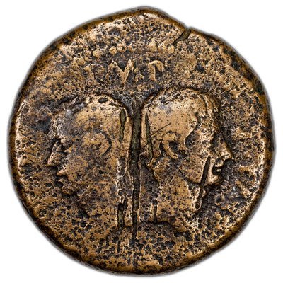 SOLD Ancient Rome Provincial Gaul 36 BC Octavian & Julius Cesar AE Dupondius RPC I #517