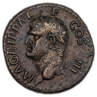 Ancient Rome AD 37-41 Agrippa Under Caligula AE As Coin RIC #58 11.49g 27mm