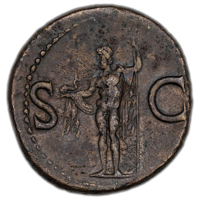 Ancient Rome AD 37-41 Agrippa Under Caligula AE As Coin RIC #58 11.49g 27mm