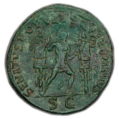 SOLD Ancient Rome AD 116-17 Trajan AE Dupondius Coin RIC #676 BMC #1052 15.83g