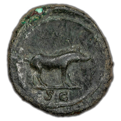 SOLD Ancient Rome AD 98-102 Trajan AE Quadrans Coin RIC #702 3.67g 18mm