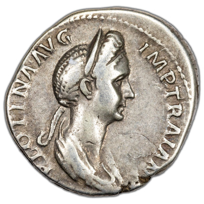 Ancient Rome AD 112-114 Plotina AR Denarius Coin RIC #733 3.45g 19mm
