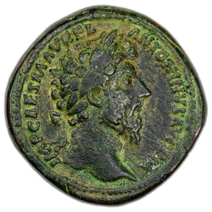 SOLD Ancient Rome AD 163 Marcus Aurelius AE Sestertius Coin RIC #843 26.92g 34mm
