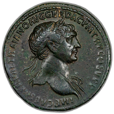 Ancient Rome AD 104-7 Trajan AE Sestertius Coin RIC #503 27.84g