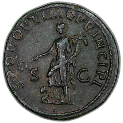 Ancient Rome AD 104-7 Trajan AE Sestertius Coin RIC #503 27.84g
