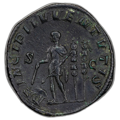 Ancient Rome AD 235-8 Maximus AE Sestertius Coin RIC #13 21.49g
