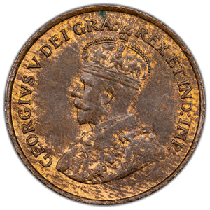 Canada 1920 1 Small Cent Coin - AU-55