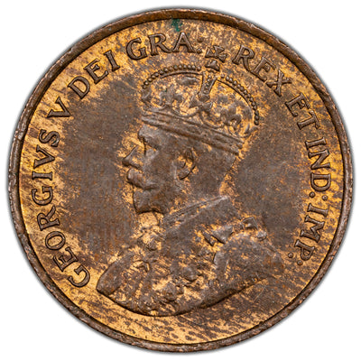 Canada 1920 1 Small Cent Coin - AU-55