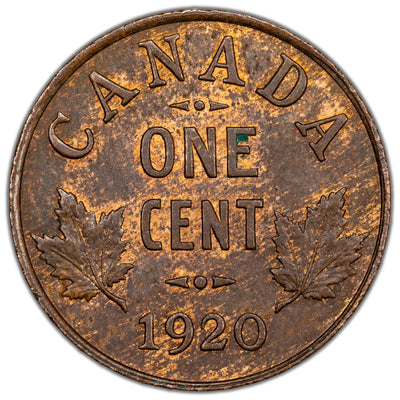 Canada 1920 1 Small Cent Coin - AU-55
