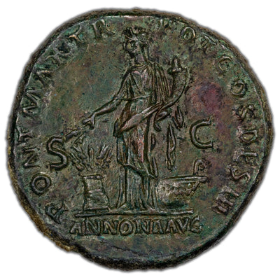 SOLD Ancient Rome AD 118 Hadrian AE Dupondius Coin RIC #560b 11.32g