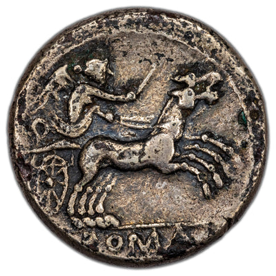SOLD Roman Republic 157-156 BC Anonymous Fouree Denarius Coin Crawford 197/1b Sear #76