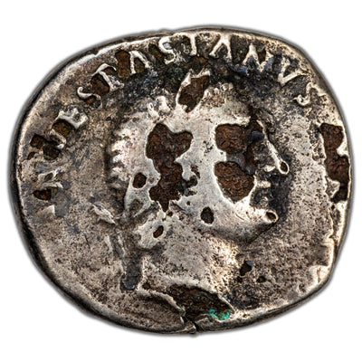 Ancient Rome AD 72-3 Vespasian Fouree Denarius Coin RIC #362
