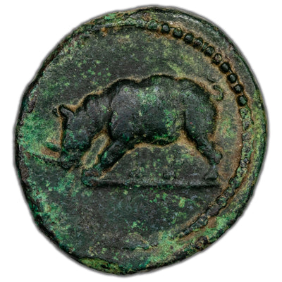 SOLD Ancient Rome AD 81-96 Domitian AE Quadrans Coin RIC #435 2.70g 19mm