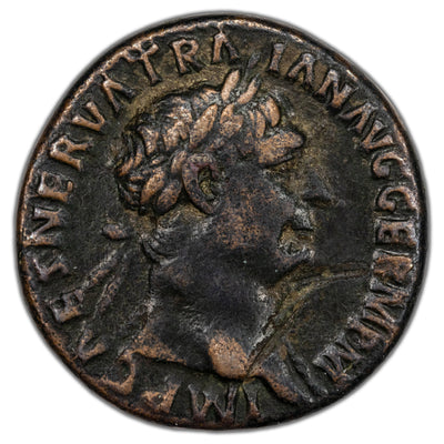SOLD Ancient Rome AD 98-99 Trajan AE As Coin RIC #395 10.74g 27mm