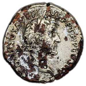 SOLD Ancient Rome AD 138-161 Antoninus Pius Fouree Denarius Coin
