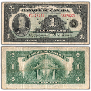 $1 1935 Banque du Canada Note French Text BC-2 - F/VF