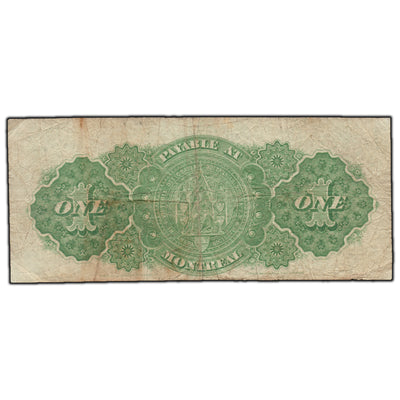 $1 1878 Dominion of Canada Note Payable at Montreal DC-8e-ii - Cutting Error