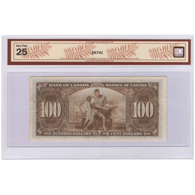 SOLD $100 1937 Bank of Canada Note Osborne Signature BC-27a - BCS VF-25