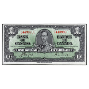 SOLD $1 1937 Bank of Canada Note Coyne-Towers D/N Prefix BC-21d - AU/UNC
