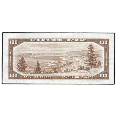 SOLD $100 1954 Bank of Canada Note Beattie-Rasminsky B/J Prefix BC-43b - Circulated