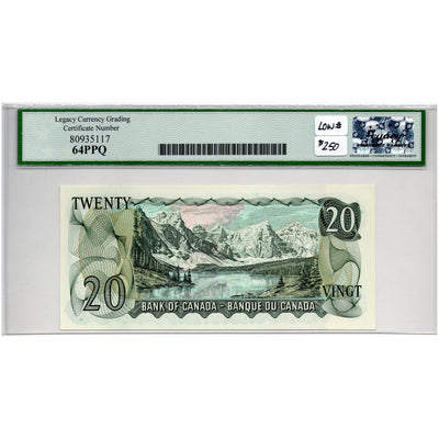 SOLD $20 1969 Bank of Canada Note Low Serial #707 - Legacy UNC-64 PPQ