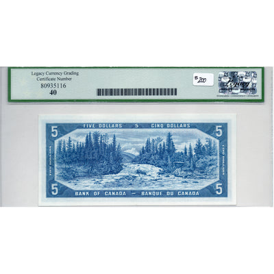 SOLD $5 1954 Bank of Canada Note Devil Face C/C Prefix BC-31b - Legacy EF-40