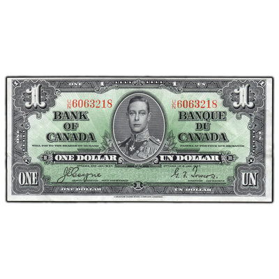 SOLD $1 1937 Bank of Canada Note Coyne-Towers U/N Prefix BC-21d - VF/EF