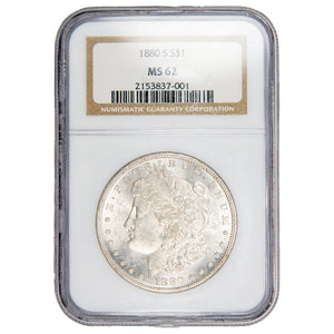 United States 1880-S $1 Morgan Dollar Silver Coin - NGC MS-62