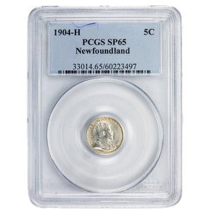 SOLD Newfoundland 1904-H 5 Cents Silver Coin - PCGS Specimen SP-65