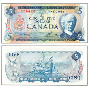 $5 1972 Bank of Canada Note Lawson-Bouey CX Prefix BC-48b - Choice UNC