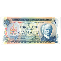 $5 1972 Bank of Canada Note Lawson-Bouey CX Prefix BC-48b - Choice UNC