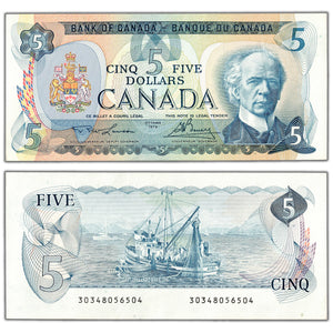 $5 1979 Bank of Canada Note Lawson-Bouey BC-53a - AU/UNC