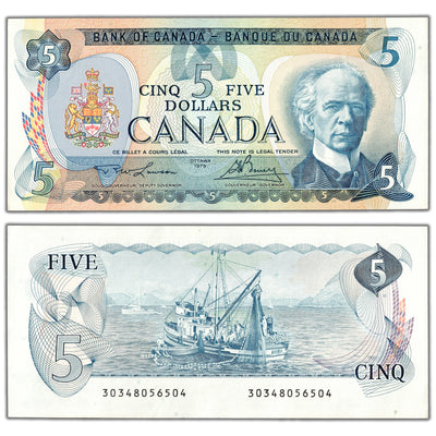 $5 1979 Bank of Canada Note Lawson-Bouey BC-53a - AU/UNC